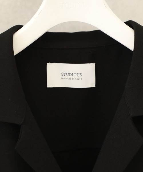 STUDIOUS（ステュディオス）の「【STUDIOUS】ジョーゼット オープンカラーシャツ（シャツ/ブラウス・メンズ・ライトグレー/ブラック/ベージュ/ブルー/レンガ・1/2/3）」の15枚目の写真