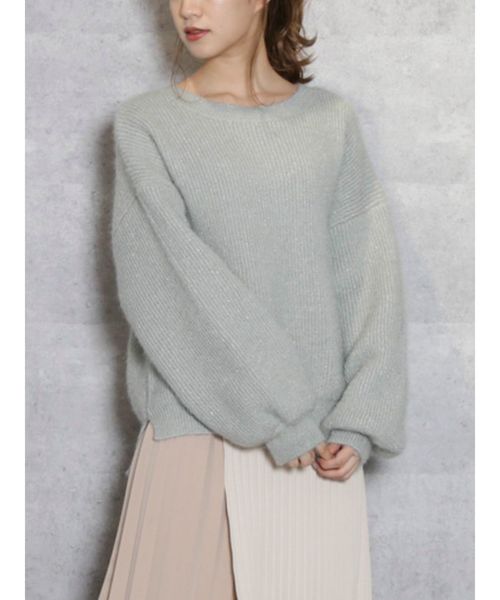 dazzlin(ダズリン)の「クルーシンプルラメニットトップス(ニット/セーター・レディース・オフホワイト/グレー/その他1/ブラウン・FREE)」の3枚目の写真