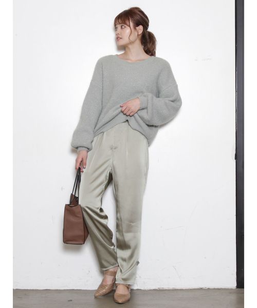 dazzlin(ダズリン)の「クルーシンプルラメニットトップス(ニット/セーター・レディース・オフホワイト/グレー/その他1/ブラウン・FREE)」の8枚目の写真