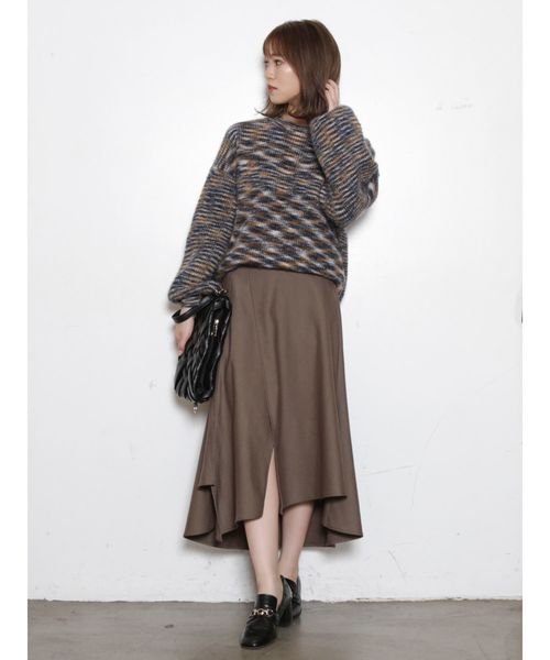 dazzlin(ダズリン)の「クルーシンプルラメニットトップス(ニット/セーター・レディース・オフホワイト/グレー/その他1/ブラウン・FREE)」の9枚目の写真