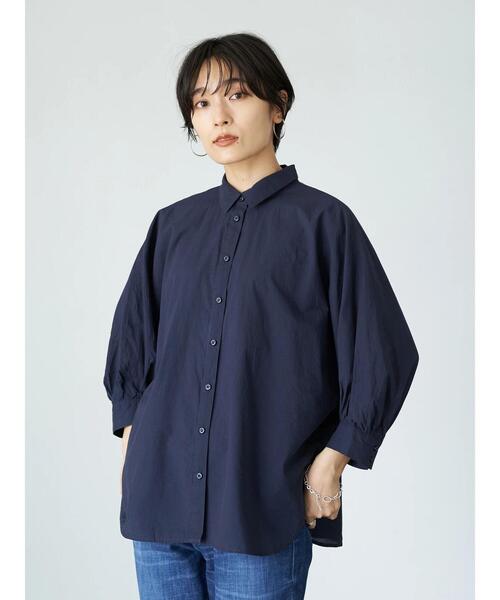 AMERICAN HOLIC(アメリカンホリック)の「ドルマンバックギャザーソフトシャツ 〇*(シャツ/ブラウス・レディース・ネイビー/キャメル/チェック・FREE)」の7枚目の写真