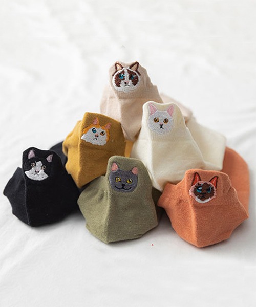 aimoha（アイモハ）の「かわいい ねこ 動物 靴下（ソックス/靴下・レディース・ベージュ/ブラック/グリーン/オレンジ/ホワイト/イエロー/カーキ・FREE）」の22枚目の写真