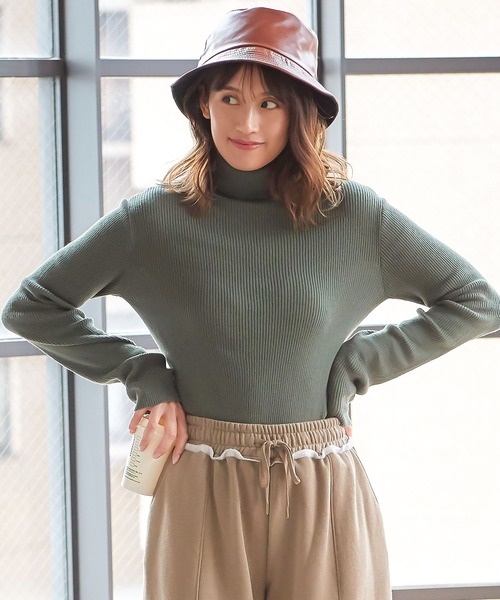 KOBE LETTUCE（コウベレタス）の「リバーシブルフェイクレザーバゲットハット（ハット・レディース・ブラック/ブラウン・FREE）」の6枚目の写真