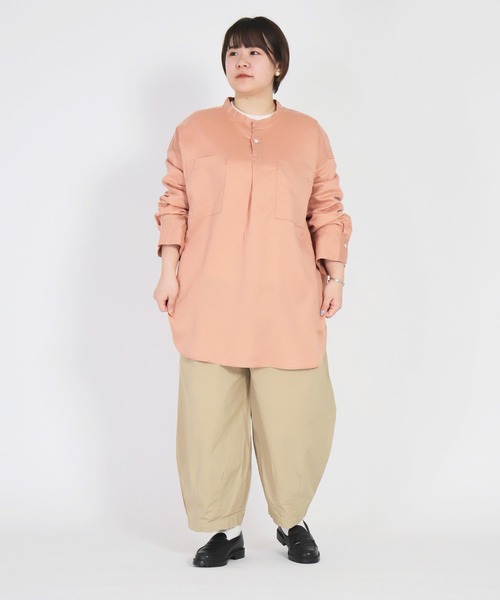 ブラウス シャツ 「Brocante / ブロカント」 リヨセルリネンツイル グランピジャマシャツ レディース Brocante（ブロカント）の「[Brocante / ブロカント] リヨセル