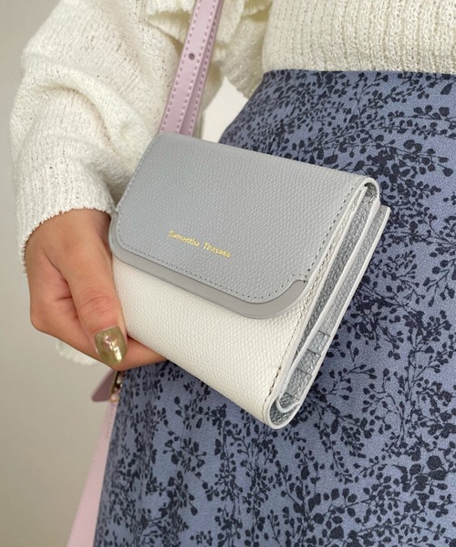 エナメルアクセントバイカラー折財布 財布 Samantha Thavasa Samantha 財布 Thavasa サマンサタバサ の