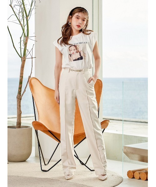 Darich（ダーリッチ）の「カラーストレートパンツ（その他パンツ・レディース・アイボリー/ミント/パープル・S/M）」の15枚目の写真