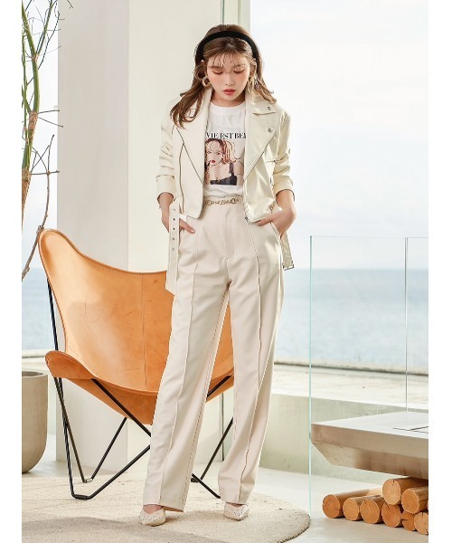 Darich（ダーリッチ）の「カラーストレートパンツ（その他パンツ・レディース・アイボリー/ミント/パープル・S/M）」の6枚目の写真