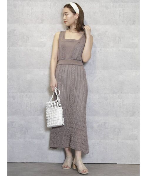 dazzlin（ダズリン）の「シアークロシェブラウジングワンピース（ワンピース・レディース・オフホワイト/ブルー/ベージュ・FREE）」の8枚目の写真