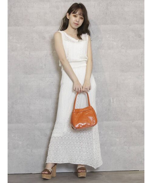 dazzlin（ダズリン）の「シアークロシェブラウジングワンピース（ワンピース・レディース・オフホワイト/ブルー/ベージュ・FREE）」の13枚目の写真