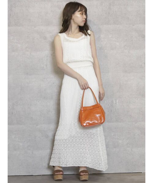 dazzlin（ダズリン）の「シアークロシェブラウジングワンピース（ワンピース・レディース・オフホワイト/ブルー/ベージュ・FREE）」の19枚目の写真