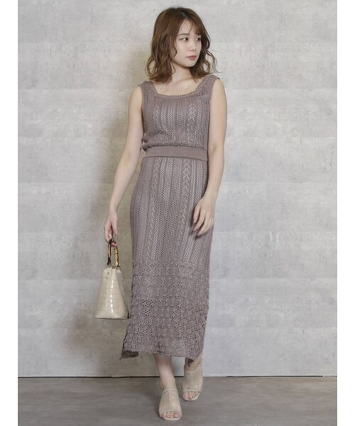 dazzlin（ダズリン）の「シアークロシェブラウジングワンピース（ワンピース・レディース・オフホワイト/ブルー/ベージュ・FREE）」の9枚目の写真