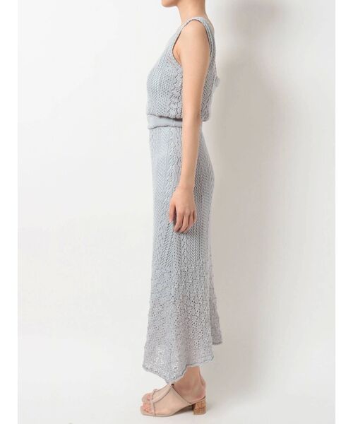 dazzlin（ダズリン）の「シアークロシェブラウジングワンピース（ワンピース・レディース・オフホワイト/ブルー/ベージュ・FREE）」の7枚目の写真