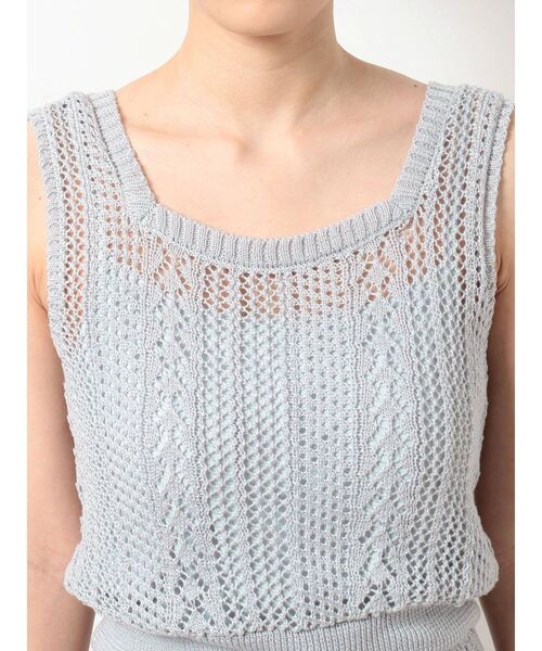 dazzlin（ダズリン）の「シアークロシェブラウジングワンピース（ワンピース・レディース・オフホワイト/ブルー/ベージュ・FREE）」の5枚目の写真