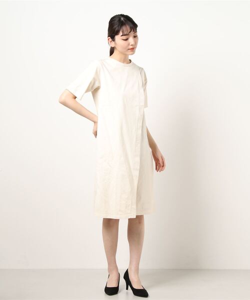 【セール】キッドブルー -ボタニカルコンパクト天竺 -5分袖ワンピース -KOQR321 -kidblue（ワンピース）｜KID BLUE（キッドブルー）