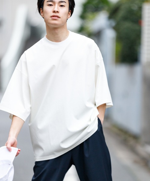 ADAM ET ROPE'（アダムエロペ）の「ドロップショルダー ビッグシルエットT（Tシャツ/カットソー・メンズ・ホワイト/ブラック/ベージュ・M/L）」の2枚目の写真