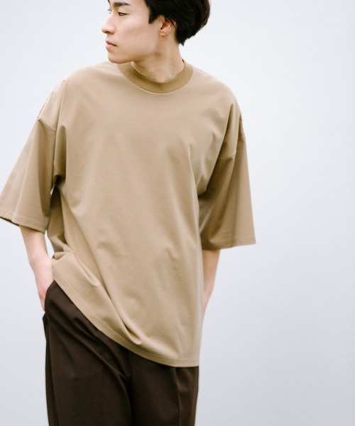 ADAM ET ROPE'（アダムエロペ）の「ドロップショルダー ビッグシルエットT（Tシャツ/カットソー・メンズ・ホワイト/ブラック/ベージュ・M/L）」の6枚目の写真