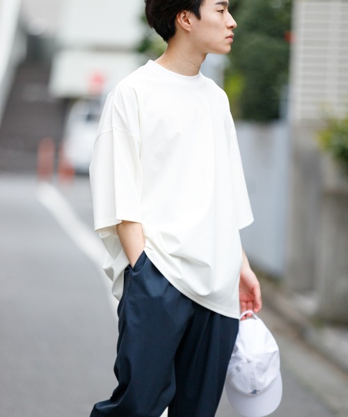 ADAM ET ROPE'（アダムエロペ）の「ドロップショルダー ビッグシルエットT（Tシャツ/カットソー・メンズ・ホワイト/ブラック/ベージュ・M/L）」の21枚目の写真