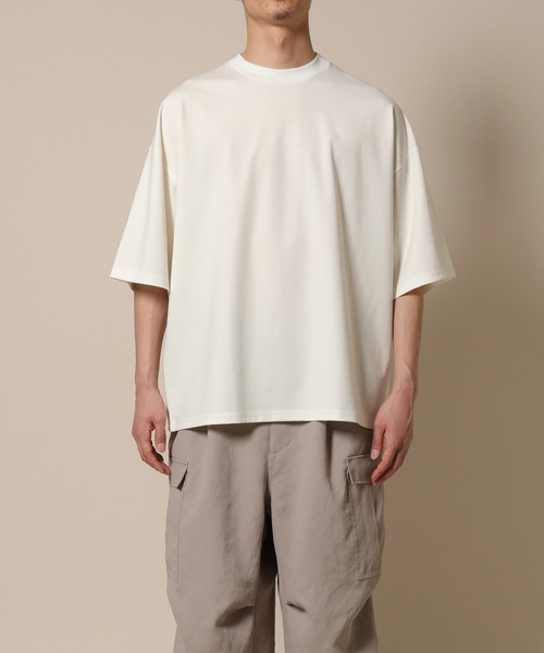 ADAM ET ROPE'（アダムエロペ）の「ドロップショルダー ビッグシルエットT（Tシャツ/カットソー・メンズ・ホワイト/ブラック/ベージュ・M/L）」の4枚目の写真