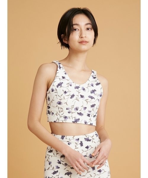 emmi（エミ）の「【emmi yoga】ayaコラボ　FLOEWRブラトップ（チューブトップ・レディース・ネイビー/オフホワイト・1/0）」の22枚目の写真