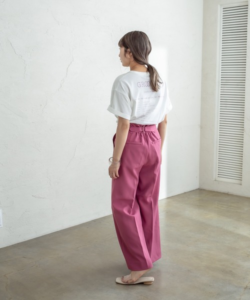 セール】センタープレスワイドパンツ（スラックス）｜mystic