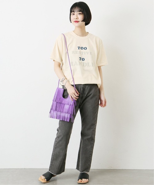 JOURNAL STANDARD（ジャーナルスタンダード）の「【Odub/オーダブ】too restive to handle Tシャツ◆（Tシャツ/カットソー・レディース・ナチュラル/ネイビー/ブラック・FREE）」の4枚目の写真