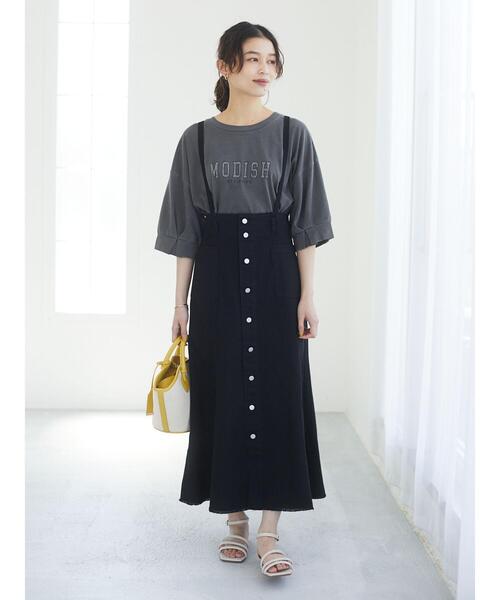 Green　Parks（グリーンパークス）の「加工ロゴTシャツ＊（Tシャツ/カットソー・レディース・ライトベージュ/パープル/チャコールグレー・FREE）」の17枚目の写真