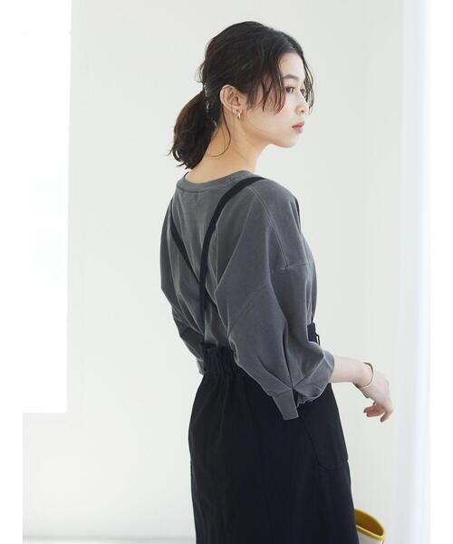 Green　Parks（グリーンパークス）の「加工ロゴTシャツ＊（Tシャツ/カットソー・レディース・ライトベージュ/パープル/チャコールグレー・FREE）」の20枚目の写真