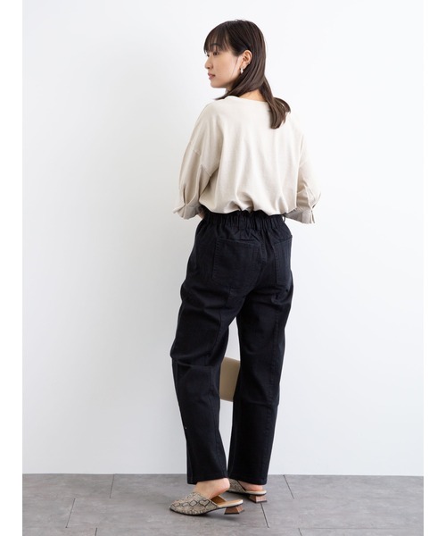 Green　Parks（グリーンパークス）の「加工ロゴTシャツ＊（Tシャツ/カットソー・レディース・ライトベージュ/パープル/チャコールグレー・FREE）」の5枚目の写真