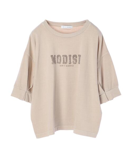 Green　Parks（グリーンパークス）の「加工ロゴTシャツ＊（Tシャツ/カットソー・レディース・ライトベージュ/パープル/チャコールグレー・FREE）」の8枚目の写真