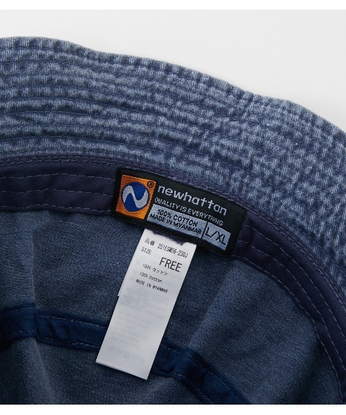 AZUL by moussy(アズールバイマウジー)の「NEWHATTAN×AZUL PIGMENT HAT/NEWHATTAN×AZULピグメントハット(ハット・メンズ・ネイビー/オフホワイト/オレンジ・FREE)」の9枚目の写真