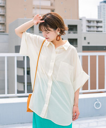 KBF | デザインスリーブシアーシャツ(シャツ/ブラウス)