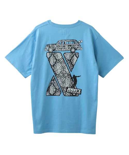 X-girl（エックスガール）の「X-girl × JIMMY’Z PYTHON S/S TEE（Tシャツ/カットソー・レディース・ライトブルー/ホワイト・L/M/XL/S）」の5枚目の写真