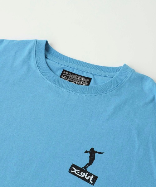 X-girl（エックスガール）の「X-girl × JIMMY’Z PYTHON S/S TEE（Tシャツ/カットソー・レディース・ライトブルー/ホワイト・L/M/XL/S）」の7枚目の写真