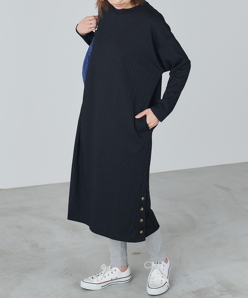 Chaco closet（チャコ クローゼット）の「裾フレアデザインコットンリブレギンス（レギンス/スパッツ・レディース・ブラック/グレー/オフホワイト・FREE）」の14枚目の写真