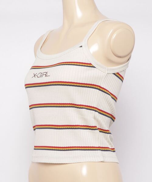 X-girl（エックスガール）の「MULTI STRIPE CAMISOLE（キャミソール・レディース・ホワイト/ライトグリーン/ブラック・M/S）」の22枚目の写真