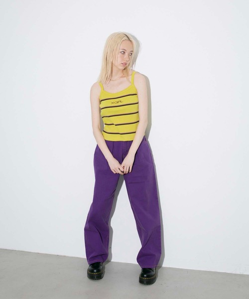 X-girl（エックスガール）の「MULTI STRIPE CAMISOLE（キャミソール・レディース・ホワイト/ライトグリーン/ブラック・M/S）」の16枚目の写真