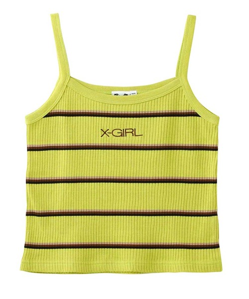 X-girl（エックスガール）の「MULTI STRIPE CAMISOLE（キャミソール・レディース・ホワイト/ライトグリーン/ブラック・M/S）」の21枚目の写真