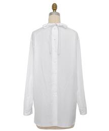 Drawer ドゥロワー　コットンタックブザムバックリボンブラウス Drawer ドゥロワー コットンタックブザムバックリボンブラウス