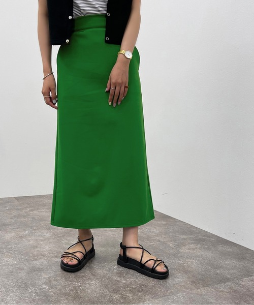 apres jour mignon（アプレジュールミニョン）の「ポンチナロースカート 【ZOZOTOWN限定アイテム】（スカート・レディース・グリーン/杢グレー/ブラック/ブルー・X-LARGE/フリー）」の4枚目の写真