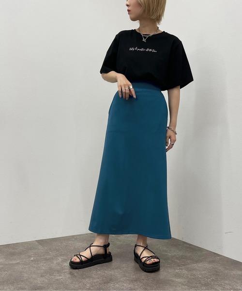 apres jour mignon（アプレジュールミニョン）の「ポンチナロースカート 【ZOZOTOWN限定アイテム】（スカート・レディース・グリーン/杢グレー/ブラック/ブルー・X-LARGE/フリー）」の12枚目の写真