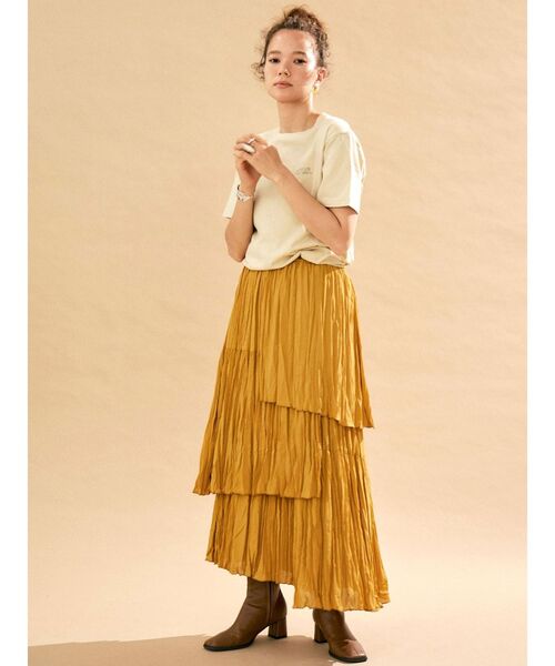 Ungrid（アングリッド）の「レイヤードシフォンデザインスカート（スカート・レディース・オフホワイト/マスタード・FREE）」の12枚目の写真