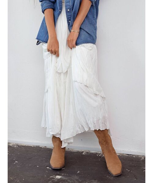 Ungrid（アングリッド）の「レイヤードシフォンデザインスカート（スカート・レディース・オフホワイト/マスタード・FREE）」の9枚目の写真