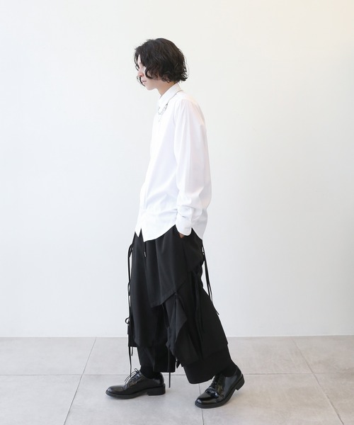 minsobi（ミンソビ）の「マルチストラップワイドパンツ　レイヤードイージーパンツ　ルーズシルエットロングパンツ（その他パンツ・メンズ・ブラック・FREE）」の3枚目の写真