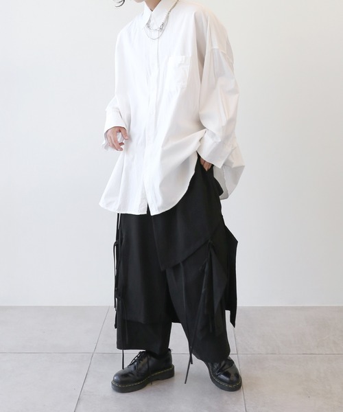 minsobi（ミンソビ）の「マルチストラップワイドパンツ　レイヤードイージーパンツ　ルーズシルエットロングパンツ（その他パンツ・メンズ・ブラック・FREE）」の11枚目の写真