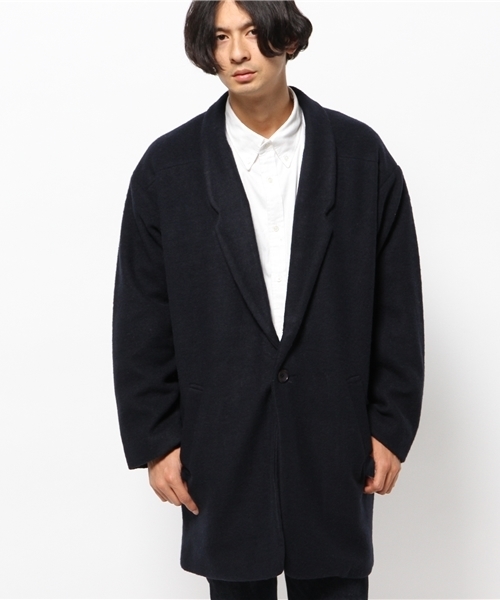 WHO'S WHO gallery（フーズフーギャラリー）の「【期間限定セール】POPスライバーチェスタコクーン（チェスターコート・メンズ・ネイビー/グレー/ブラック/アイボリー・MEDIUM/LARGE）」の4枚目の写真