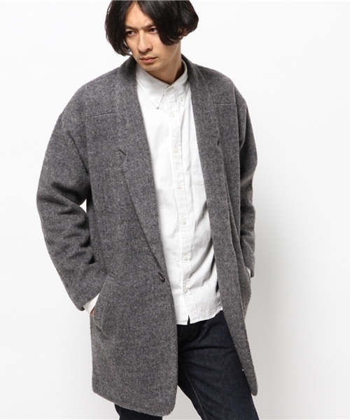 WHO'S WHO gallery（フーズフーギャラリー）の「【期間限定セール】POPスライバーチェスタコクーン（チェスターコート・メンズ・ネイビー/グレー/ブラック/アイボリー・MEDIUM/LARGE）」の12枚目の写真