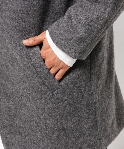 WHO'S WHO gallery（フーズフーギャラリー）の「【期間限定セール】POPスライバーチェスタコクーン（チェスターコート・メンズ・ネイビー/グレー/ブラック/アイボリー・MEDIUM/LARGE）」の6枚目の写真