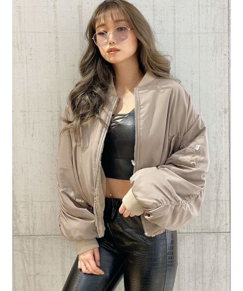 GYDA（ジェイダ）の「リバーシブルエコファーMA-1（MA-1・レディース・ブラック/ベージュ/オリーブ・FREE）」の8枚目の写真