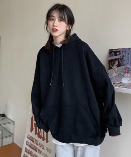 SETUP7(セットアップセブン)の「たっぷりボリュームで華奢見え。【SETUP7】スーパービッグスウェットパーカー KNF ※(パーカー・レディース・レッド/ブラック/ホワイト/オレンジ/ブルー・FREE)」の7枚目の写真