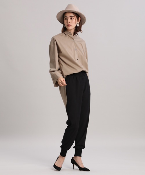 INED（イネド）の「2WAYワイドシャツ（シャツ/ブラウス・レディース・キャメル/ストライプ/オフホワイト・9号/5号）」の14枚目の写真